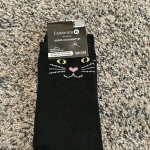New Celebrate It Women’s Black Cat Socks!